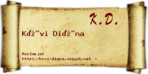 Kövi Diána névjegykártya